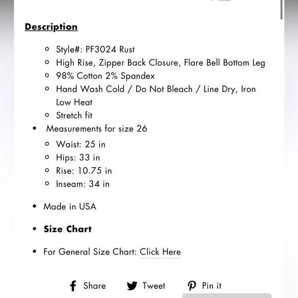 O2 Denim Rust Flare Jeans - Picture 6 of 6